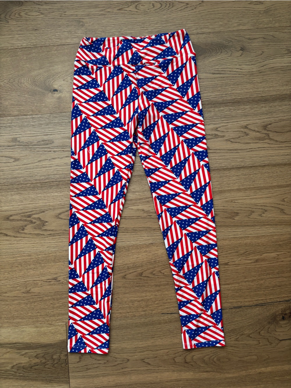 LuLaRoe Women’s Leggings Red White Blue Flag Print